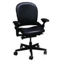 Steelcase Leap V1 Office Chair Satin Black PU Leather Black Frame Adjustable