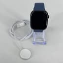 Apple Watch (Series 10) 46mm Jet Black Aluminum (LTE) w/ Blue Sport - Excellent 