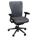 Haworth Zody Classic Task Chair Gray Leather Aluminum Frame Adjustable Ergonomic