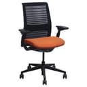 Steelcase Think V2 Office Chair Black Mesh Orange Seat Adjustable Ergonomic