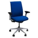 Steelcase Think V2 Office Chair Blue Fabric Mesh Platinum Base Adjustable