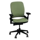 Steelcase Leap V2 Ergonomic Office Chair - Green Fabric, Black Frame, Adjustable