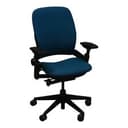Steelcase Leap V2 Task Chair Sea Blue Fabric, Black Frame, Ergonomic, Adjustable