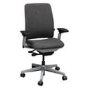 Steelcase Amia Task Chair Smoke Gray Fabric Platinum Frame Adjustable Ergonomic