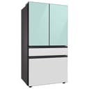 Samsung - 36 in. Wide BESPOKE 23 cu. ft. 4-Door French Door Counter Depth Smart Refrigerator with Beverage Center - Morning Blue Glass