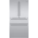 Bosch - 800 Series 36 in. Wide 21 Cu. Ft. 4-Door French Door Counter-Depth Smart Refrigerator with VitaFresh - Stainless Steel