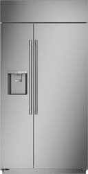 Monogram - 24.6 Cu. Ft. Side-by-Side Built-In Smart Refrigerator with Exterior Ice and Water Dispenser - Stainless Steel