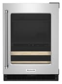 KitchenAid - 14-Bottle Dual Zone Beverage Cooler with Glass Door and Metal-Front Racks - Stainless Steel