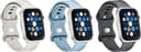 Best Buy essentials™ - Silicone Bands for Apple Watch 42mm, 44mm, 45mm, SE (1-3), 46mm, Ultra 49mm and Ultra 2 49mm (3-Pack) - Starlight, Blue/Gray and Gray