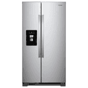 Whirlpool - 33 in. Wide 21 cu. ft. Side-by-Side Refrigerator with LED Interior Lighting - Monochromatic Stainless Steel
