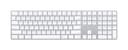 Apple - Magic Keyboard full size with Numeric Keypad (Lightning Port) - Silver/White