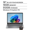HP - OmniBook X Flip 2-in-1 - Copilot+ PC - 16" 2K Touch-Screen Laptop - AMD Ryzen AI 5 340 2025 - 16GB Memory - 512GB SSD - Meteor Silver
