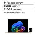 ASUS - Zenbook A14 14" 2K OLED Laptop - Snapdragon X Plus 2025 - 16GB Memory - 512GB Storage - Copilot+ PC - Zabriskie Beige